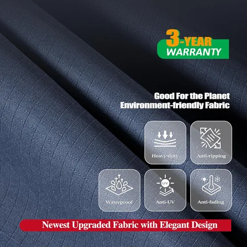 Vista 4 de F&J - Cubierta de mesa para patio al aire libre, 62 x 42 x 27.5 pulgadas, impermeable, resistente a los rayos UV, protección contra la nieve