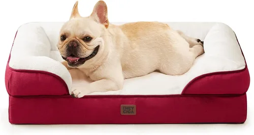Vista 26 de EHEYCIGA – Cama ortopédica impermeable para perros extragrandes, espuma viscoelástica tipo caja de huevos, bordes elevados y base antideslizante