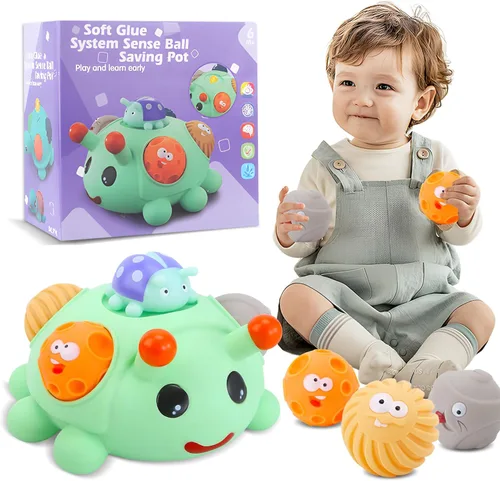 Vista 21 de Bolas sensoriales – Juguetes Montessori, múltiples texturas para niños pequeños, juguetes sensoriales para bebés de 1 a 3 años, bolas de bebé que