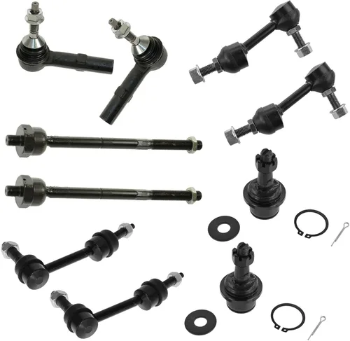 Vista 159 de TRQ Kit de dirección y suspensión delantera y trasera, cremallera de dirección de rótula y fuelle de piñón, barra estabilizadora, barra