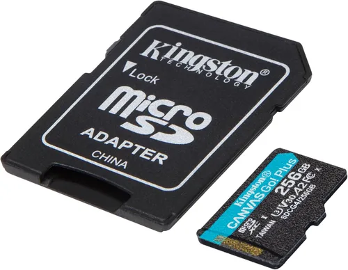 Vista 2 de Kingston Canvas Go Plus Tarjeta microSD de 256 GB Hasta 200 MB/s Clase 10, UHS-I, U3, V30, A2 SDCG4/256GB
