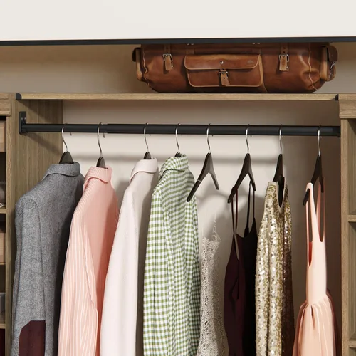 Vista 2 de ClosetMaid Kit de estante de almacenamiento modular y barra colgante, arena