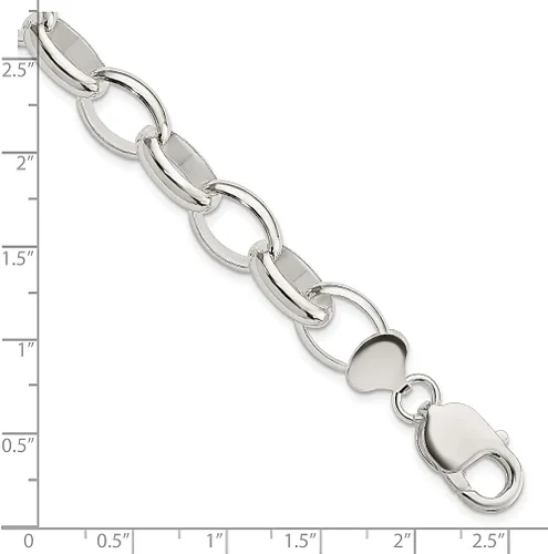 Vista 5 de Pulsera de cadena Rolo de plata de ley 925, joyería fina para mujer, regalos para ella, Plata Esterlina