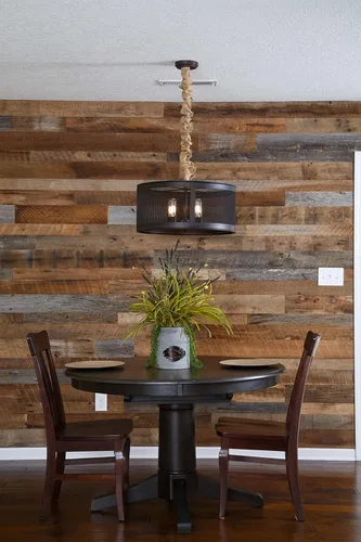 Vista 6 de Tablones de madera de granero recuperados Vintage Harvest - Naturalmente envejecidos, paneles de madera de granero rústicos horneados al horno