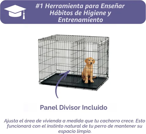 Vista 7 de Midwest Homes for Pets iCrate - Jaula plegable para perros de 18 pulgadas con panel divisor, bandeja a prueba de fugas y pestillos seguros, perrera