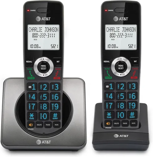 Vista 13 de AT&T GL2101 DECT 6.0 Teléfono doméstico inalámbrico con bloque de llamadas, identificación de llamadas, altavoz de teléfono dúplex completo