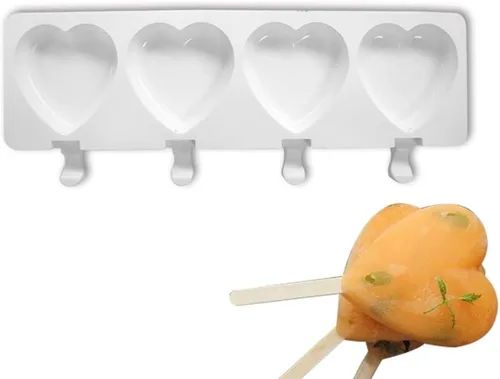 Vista 16 de Molde de silicona para paletas – Máquina de helados suave y lisa (2 piezas, blanco)