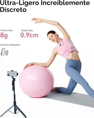 Vista 4 de Micrófono inalámbrico Hollyland Lark A1 Mini para iPhone y Android, 48kHz/24-bit, Cancelación Inteligente de Ruido de 3 Niveles, Micrófono para Negro