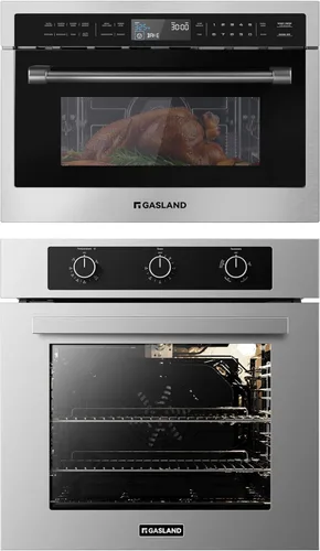 GASLAND Horno de pared de gas de 24 pulgadas + horno microondas integrado de 24 pulgadas