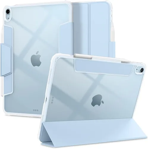 Vista 12 de Spigen Funda para iPad 10.2, iPad de 9ª/8ª/7ª generación (2021/2020/2019), Ultra Hybrid Pro con parte trasera transparente y soporte para lápices