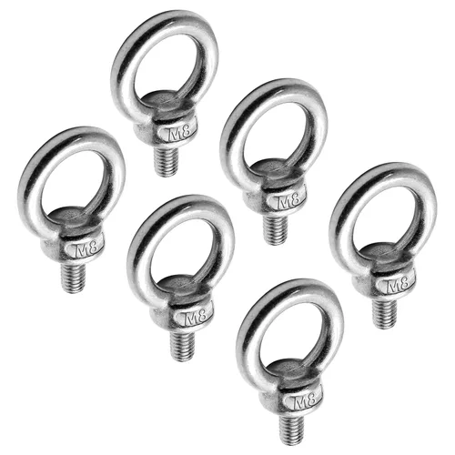 Perno de ojo M8, perno de ojo de acero inoxidable, rosca masculina maquinaria hombro anillo de elevación perno de ojo, tornillo resistente