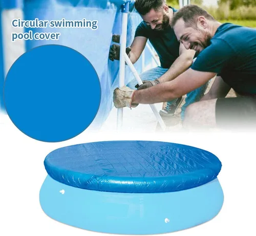 Vista 3 de Cubierta redonda para piscina, cubiertas solares para piscinas sobre el suelo, protector contra el polvo, manta solar para piscina, cubierta