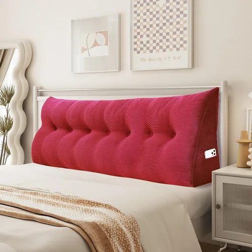 Vista 47 de Almohada de cuña para sentarse en la cama, almohada de lectura para adultos, soporte para respaldo, almohada de cabecero, sofá cama, cojín de Negro