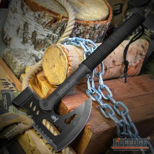 Vista 6 de KCCEDGE BEST CUTLERY SOURCE Hacha martillo de hacha táctica hacha de supervivencia cuchillo de caza de 17 pulgadas en general navaja afilada