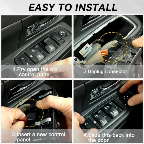 Vista 7 de Interruptor de ventana eléctrica Master del lado del conductor, 9 pines + 3 pines compatible con Dodge Ram 1500 2500 3500 2011-2012 Ram 1500