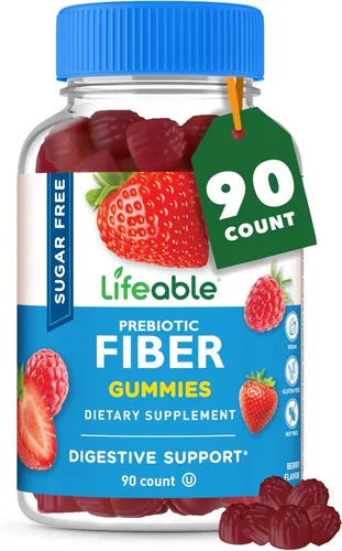 Lifeable Gomitas de fibra sin azúcar para adultos | 0.14 oz | Gomitas de suplemento de fibra de gran sabor | Apto para dieta cetogénica, sin gluten,