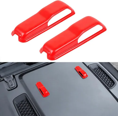 Vista 8 de Cubierta de la bisagra del capó del motor Decoración Trim Cover Accesorios de decoración externa (negro)