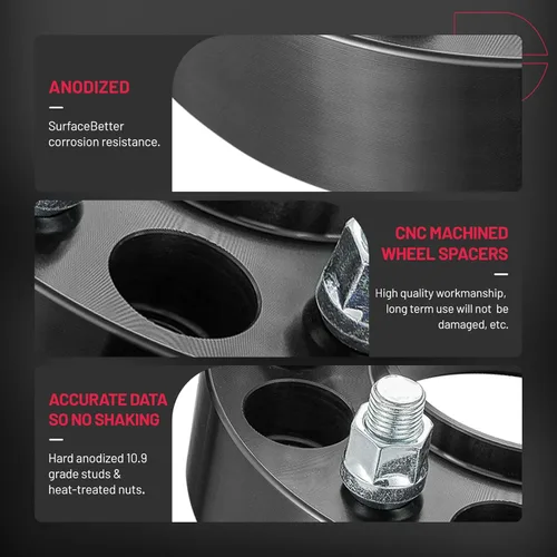 Vista 8 de BDFHYK Espaciadores de rueda de 6 x 135 mm, espaciador de rueda central de 1.25 pulgadas compatible con Lincoln Navigator F150 Expedition Lobo