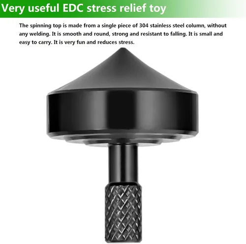 Vista 7 de Parte superior giratoria de acero inoxidable, mini giroscopio de escritorio de precisión, mata el tiempo, reduce el estrés, TDAH, giroscopio