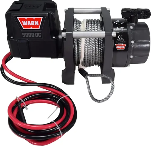 Vista 3 de WARN Serie 5000 CC, capacidad de tracción de 5000 libras Motor resistente de 12 V CC con cable de acero, gancho y control remoto Potente