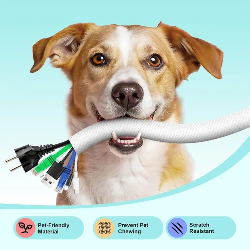 Vista 5 de AGPTEK Funda de cable, telar de alambre automotriz, resistente al calor, cubierta de protección de cable de tubo de manga dividida trenzada