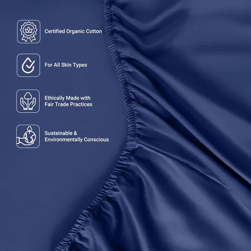 Vista 3 de Fabdreams - Juego de sábanas de algodón 100% orgánico, tejido de percal, 4 piezas, 300 hilos, certificado GOTS, transpirable, fresco, acabado