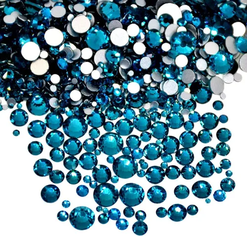 Vista 26 de AD Beads - 1440 piezas de cristales de imitación de calidad con pegamento de tamaños mixtos, parte posterior plana, redonda, gemas de cristal