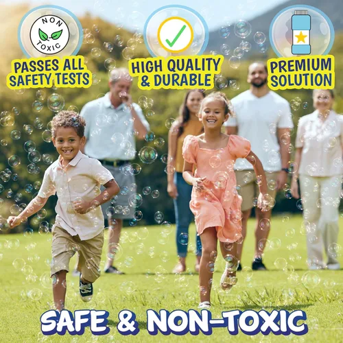 Vista 5 de Maxx Bubbles Paquete de 24 varitas de burbujas a granel de 14.6 pulgadas para juguete de verano, uso de actividades al aire libre e