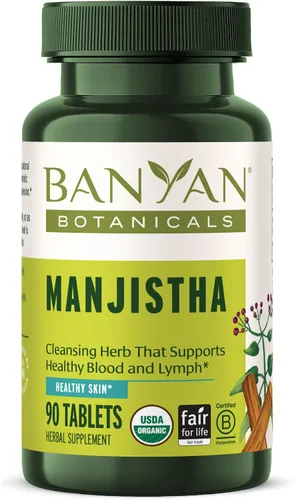 Banyan botánicos Manjistha Tablets- USDA – rubia cordifolia – limpia la sangre y la Linfa – Ayurveda