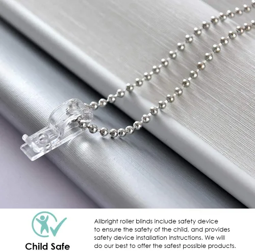 Vista 33 de ALLBRIGHT Persianas enrollables de tela con aislamiento térmico 100% opacas, protección UV, jacquard a rayas, fáciles de instalar (gris, 52 pulgadas)