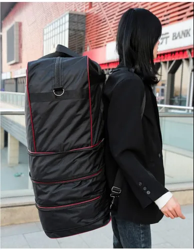 Vista 8 de Bolsa de viaje Oxford expandible extra grande con ruedas, impermeable, ligera, plegable, maleta, Verde, Equipaje extensible central rígido