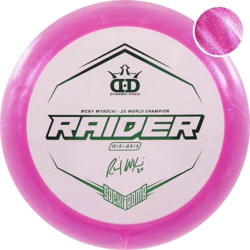 Vista 4 de Dynamic Discs Disco de golf Ricky Wysocki Sockibomb Glimmer Lucid Ice Raider de distancia para conductor de hielo [los colores variarán]