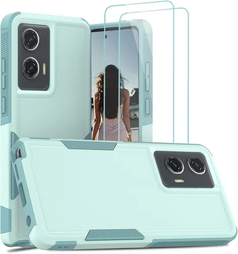 Vista 42 de Jeylly para Moto G Stylus 5G 2021 Funda con [2 Pack] Protector de Pantalla de Vidrio Templado, Protección Grado Militar Anti-Arañazos, Funda
