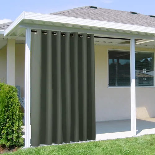 Vista 185 de NICETOWN Cortinas para Exteriores para Patio Impermeables de 84 pulgadas de Largo 2 Paneles, Cortinas de Privacidad para Exteriores con Aislamiento