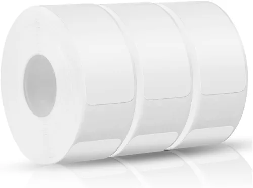 iEager Cinta para etiquetar, cinta adhesiva térmica D30 para mini máquina de etiquetas, compatible con impresora de etiquetas D30, blanco, 0.59