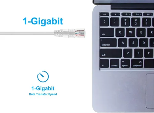 Vista 5 de Monoprice Cable de conexión Ethernet Cat6 de 7 pies, nivel de componente, blanco, UTP 28AWG 550 MHz, cable de cobre puro desnudo, sin enganches