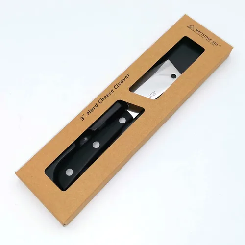 Vista 6 de Cuchillo para Queso - MATTSTONE HILL Cuchilla para Queso, Cortador de Queso Duro, Acero Inoxidable Premium, Mango Negro