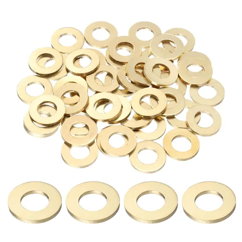 Vista 19 de uxcell - 100 piezas de arandelas planas de latón M4, arandelas de sellado de metal de 12 mm de diámetro interno x 4 mm de diámetro externo x 1 mm