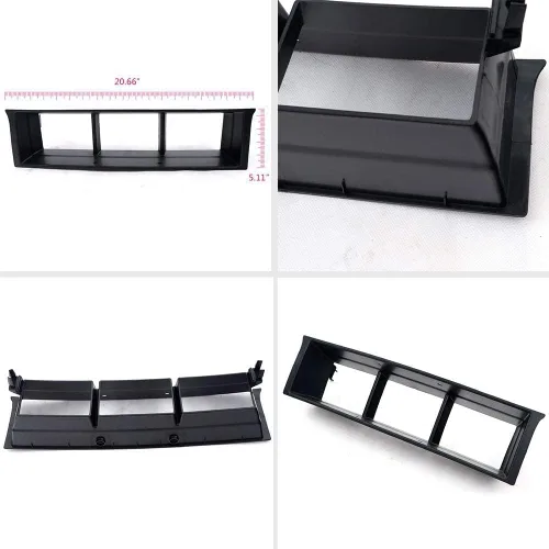 Vista 2 de PIT66 Parrilla de parachoques delantero inferior negra en billet, compatible con Ford F150 pickup 2009-2014, parrilla horizontal negra