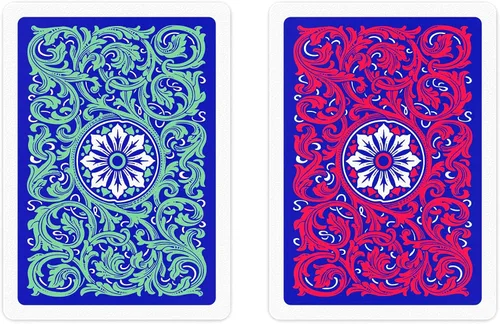 Vista 3 de Copag 1546 Neoteric Design - Juego de cartas 100% de plástico, tamaño de póquer (estándar) verde/rojo (índice jumbo, 1 juego)
