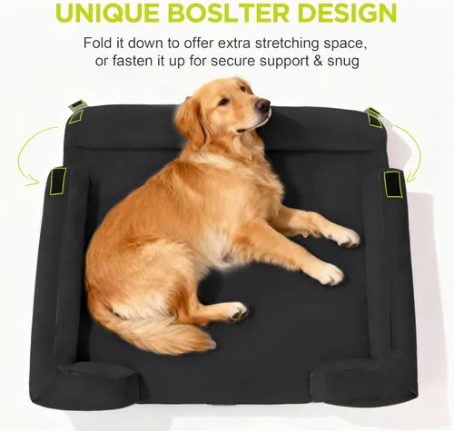 Vista 3 de Camas ortopédicas para perros grandes y medianos, cama grande de espuma viscoelástica impermeable para mascotas con funda extraíble lavable, juguete