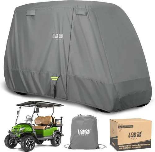 Vista 10 de 10L0L Funda resistente para carrito de golf 650D para 2/4/6 pasajeros EZGO, Club Car y Yamaha, protección exterior resistente a la intemperie