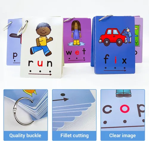 Vista 5 de Lilias Tarjetas CVC, constructores de palabras CVC, juguetes de aprendizaje para niños pequeños, suministros de aprendizaje para preescolar, 126