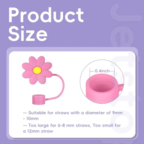 Vista 3 de Jetstop Tapa de popote para vaso de viaje Hydro Flask con asa, puntas de tapón de silicona reutilizables compatibles con vaso Hydroflask de 30 y 40