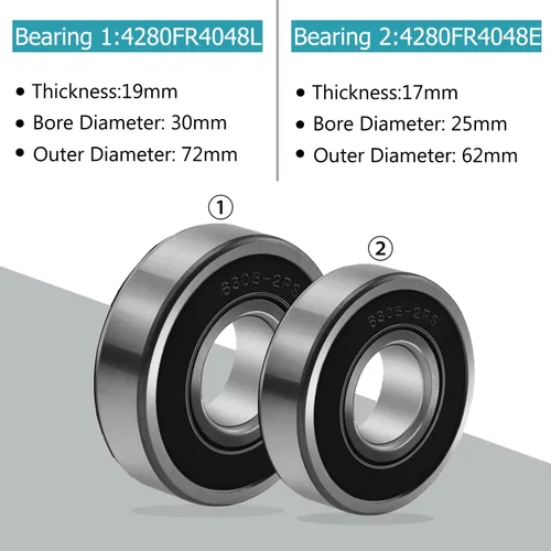 Vista 3 de Bentolin Kit de juntas y rodamientos de bañera de carga frontal compatible con LG y Kenmore, Etc, pieza de repuesto 4036ER2004A 4280FR4048L