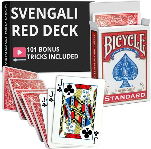 Vista 25 de Ted's Sterling Magic Juego de cartas Precision Red Rider Back Bicycle Svengali con instrucciones para más de 100 trucos (Sota de Corazones)