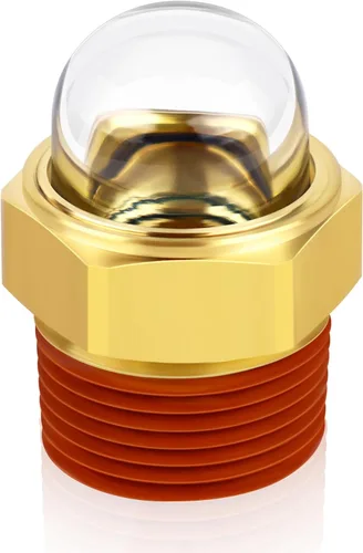FANOVO Vista de aceite abovedada NPT de 1 '', vidrio de vista de nivel de aceite con visión clara, indicador de nivel de líquido para compresor de