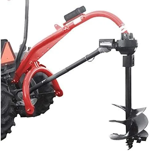 Pole-Star 1500 Excavadora de agujeros para postes de 3 puntos para tractores Cat 1 y 2 con barrenas HD de 9 pulgadas, 12 pulgadas