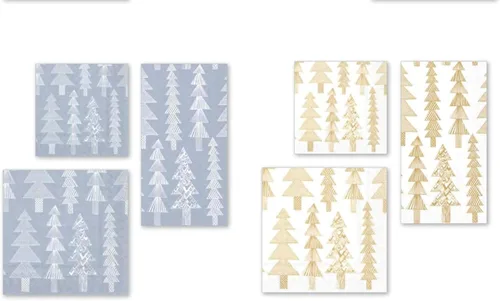 Vista 3 de IHR Ideal Home Range Servilletas de cena Marimekko toallas de mano desechables de papel de 3 capas, 8.5 x 4.5 pulgadas, Kuusikossa (blanco/dorado)