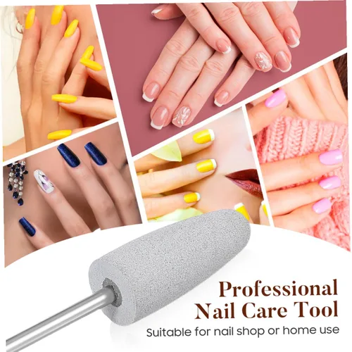 Vista 3 de POPETPOP 2 unids Bits Nail Grinding Head Silicon Bit para Nail Drill Manicura Set para máquina de manicura eléctrica